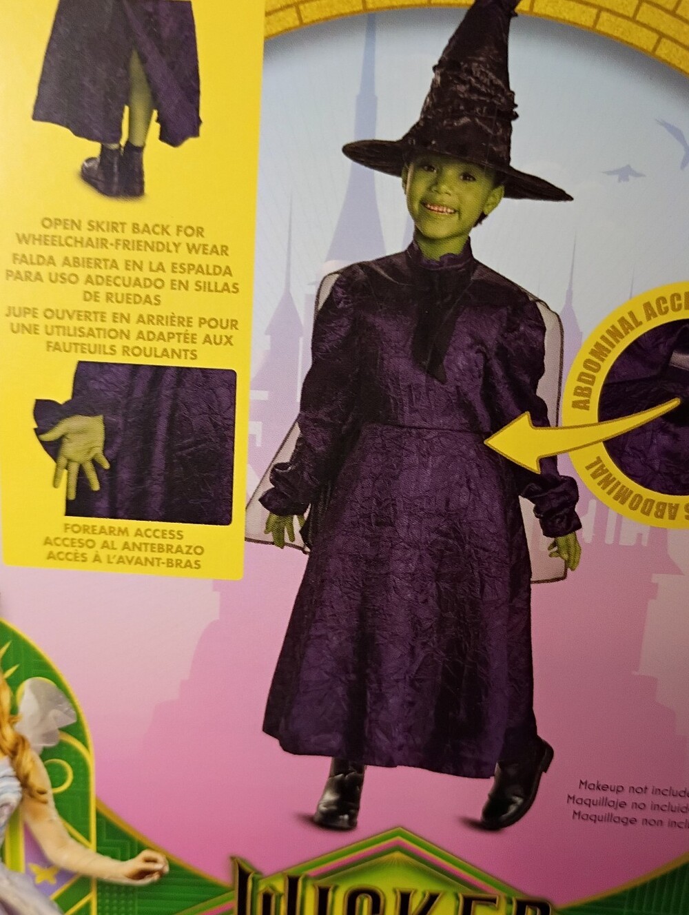 Disguise Wicked Witch Costume with Hat+ NEW Med (7/8) Halloween